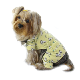 Hopping Bunny Flannel Pajamas (color: Yellow, size: large)