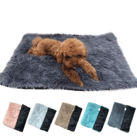 Soft Plush Padded Pet Sleeping Mat Soft Pet Mattress Puppy Dog Cat Sofa Cushion Warm and Breathable Large Dog Pet Bed Dog Mat (color: Light Brown, size: S(35X50CM))