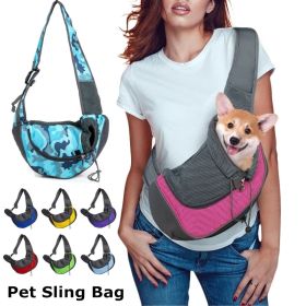 Pet Puppy Carrier S/L Outdoor Travel Dog Shoulder Bag Mesh Oxford Single Comfort Sling Handbag Tote Pouch (color: Red, size: L)