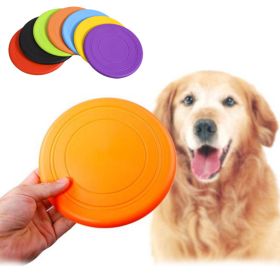 7 Colors Puppy Medium Dog Flying Disk Safety TPR Pet Interactive Toys for Large Dogs Golden Retriever Shepherd Training Supplies (color: Light Green, size: Diameter 17cm)