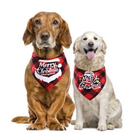 Christmas pet Dog Bandana and Collar; Bow Tie Dog Collar; 2pcs dog collar (color: red+green(2pcs), size: M fits neck circumference 20-42cm)