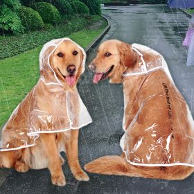 Raincoats for dogs;  raincoats;  large dog raincoat;  medium dogs;  large dogs;  puppies;  pet clothes (color: Big dog transparent raincoat (white edge), size: 3XL - Bust within 74cm)