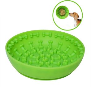 Pet Dog Slow Bowl Feeder Bowls with Suction Cup, Interactive for Boredom Anxiety Reduction, Distractor Toy (color: Green)