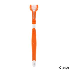 Three Sided Pet Toothbrush Three-Head Multi-angle Toothbrush Cleaning Dog Cat Brush Bad Breath Teeth Care Tool (color: B02)