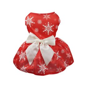 Christmas Pet Clothing Vest Skirt Christmas Print Matching Pet Dog Clothing For Small & Medium Dogs (color: Red, size: XL)